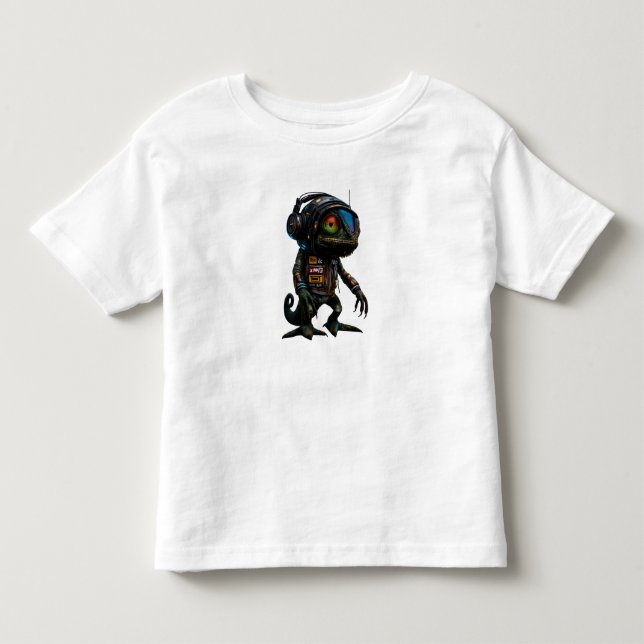 Cyberpunk Chameleon DJ T-Shirt (Front)