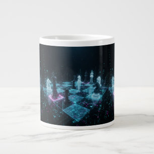 Cyberpunk Chess, Neon Digital Board Game S Giant Coffee Mug