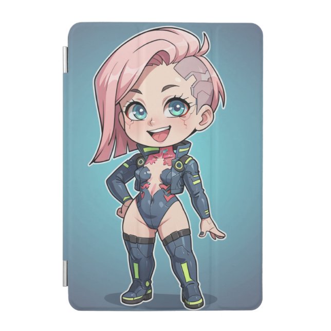 Cyberpunk Chibi Girl iPad Mini Cover (Front)