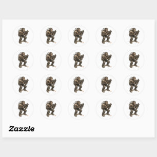 Cyberpunk chimpanzee Fighter Classic Round Sticker