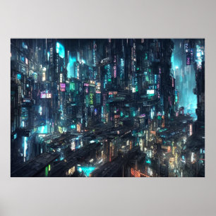 Cyberpunk City Future Poster