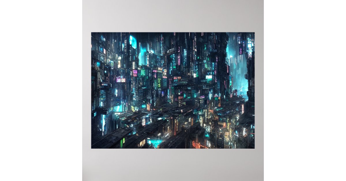 Cyberpunk City Future Poster | Zazzle