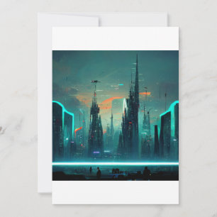 cyberpunk city invitation