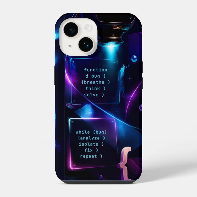 Cyberpunk Coding Bug Fix Code | iPhone Case (Back)