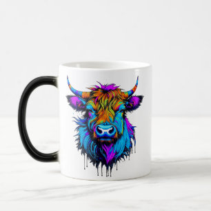 Cyberpunk Colorful Ai Highland Cow Color Morph Mug