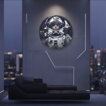 Cyberpunk Cosmic Navigator Wall Clock