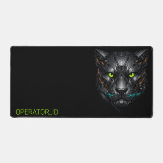 Cyberpunk Cybernetic Panther Gamer Custom ID Desk Mat
