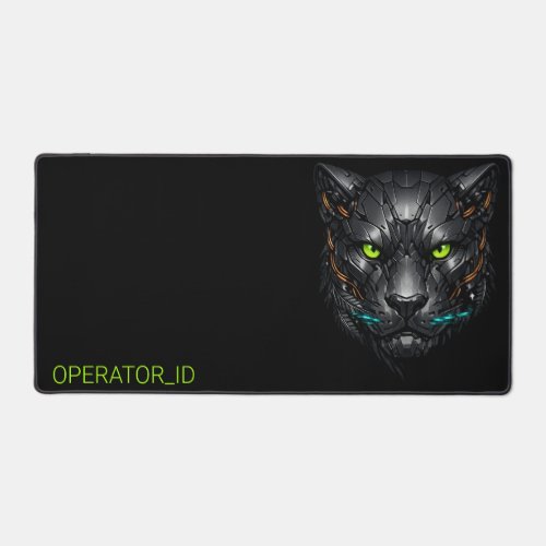 Cyberpunk Cybernetic Panther Gamer Custom ID Desk Mat