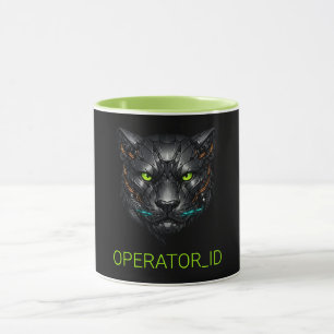 Cyberpunk Cybernetic Panther Gamer Custom Mug