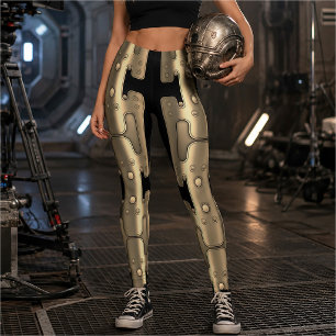 Cyberpunk Cyborg SciFi Printed Armor Leggings