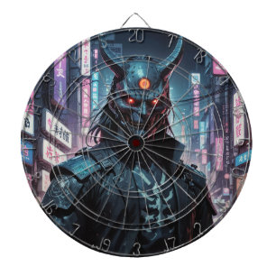 Cyberpunk Demon Samurai Dart Board