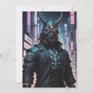 Cyberpunk Demon Samurai Invitation