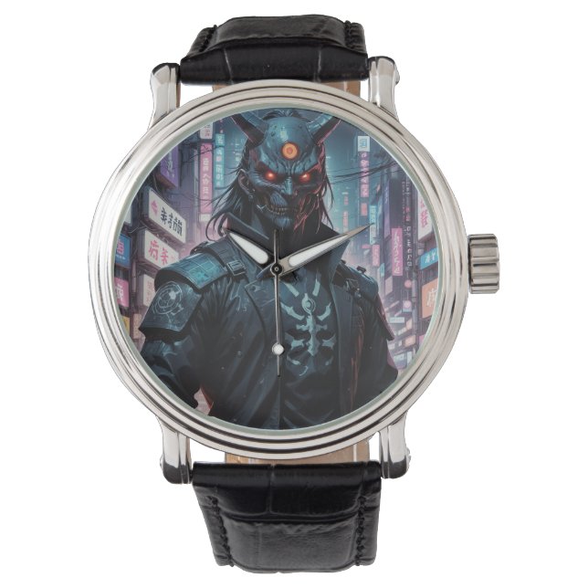 Cyberpunk Demon Samurai Watch (Front)