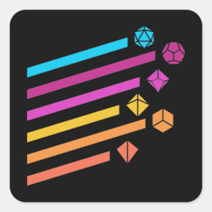 Cyberpunk Dice Ray Tabletop RPG Square Sticker