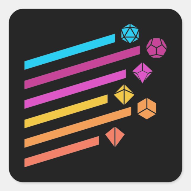 Cyberpunk Dice Ray Tabletop RPG Square Sticker (Front)