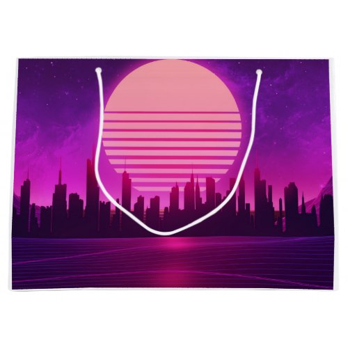 cyberpunk eletronic synthwave scifi pink large gift bag