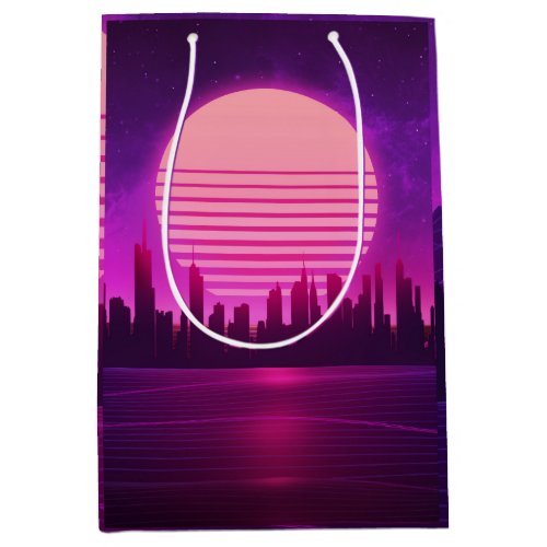 cyberpunk eletronic synthwave scifi pink medium gift bag