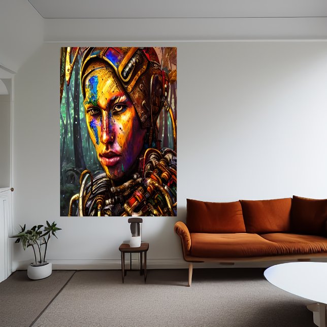 Cyberpunk female warrior | AI Art  Poster (Creator Uploaded)