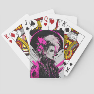 Cyberpunk Femme Fatale Playing Cards