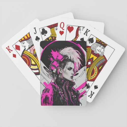 Cyberpunk Femme Fatale Playing Cards