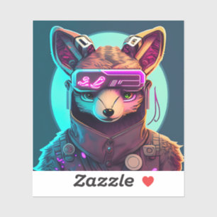Cyberpunk Fox 1 Sticker
