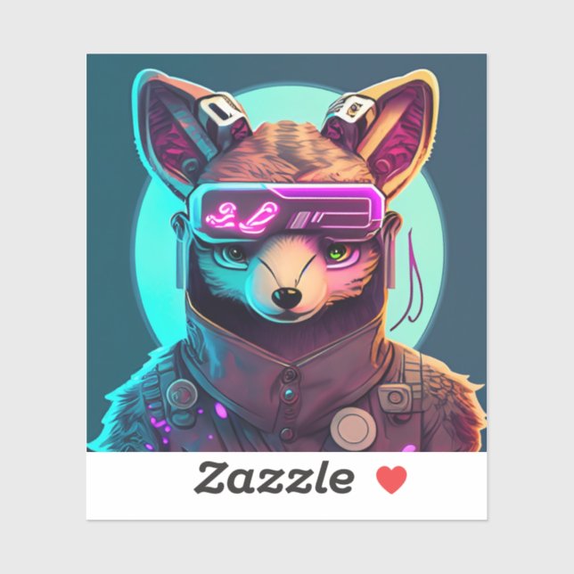 Cyberpunk Fox 1 Sticker (Sheet)