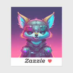 Cyberpunk Fox 2 Sticker