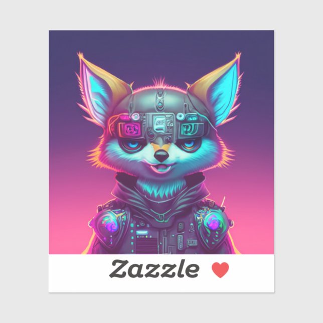 Cyberpunk Fox 2 Sticker (Sheet)