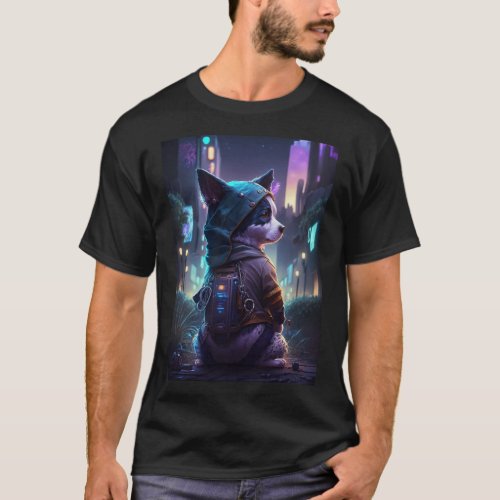 Cyberpunk Future Dog 4 T_Shirt