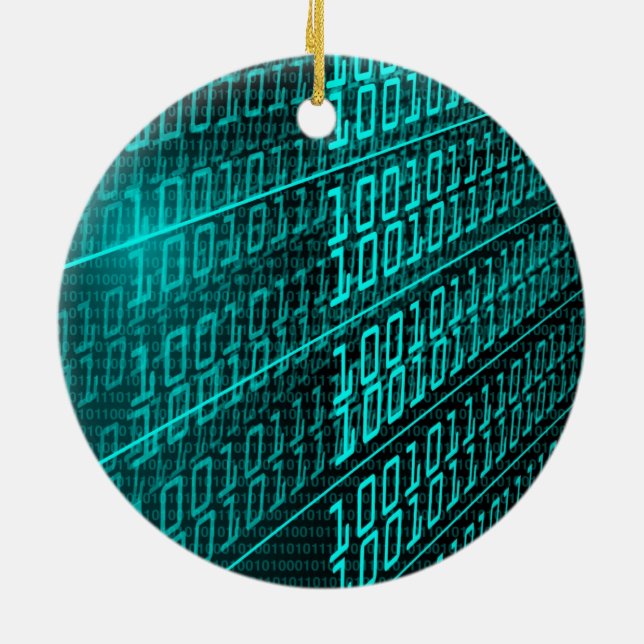 Cyberpunk Futuristic Computer Technology Circuit Ceramic Ornament (Back)