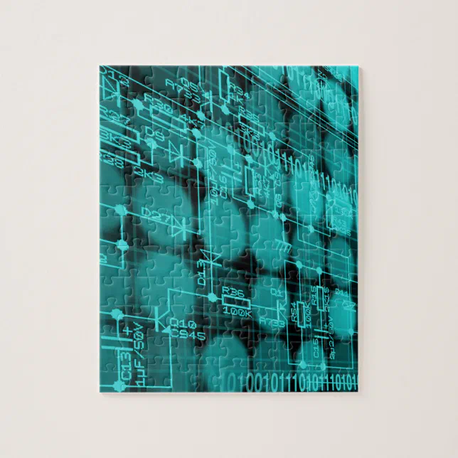 Cyberpunk Futuristic Computer Technology Circuit Jigsaw Puzzle | Zazzle