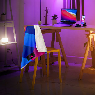 Cyberpunk Futuristic Vibrant Quilt - add initials  Sherpa Blanket