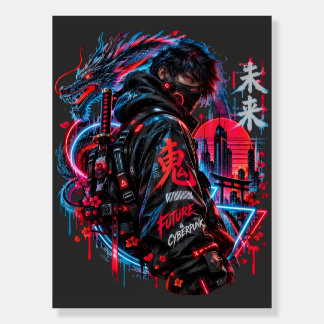 Cyberpunk Futuristic Warrior Sci-Fi Wall Art Poste Foam Board
