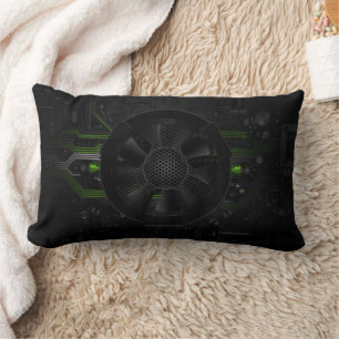 Cyberpunk Gaming Circuit Lumbar Pillow