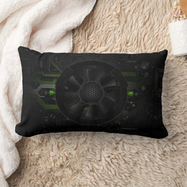 Cyberpunk Gaming Circuit Lumbar Pillow (Blanket)