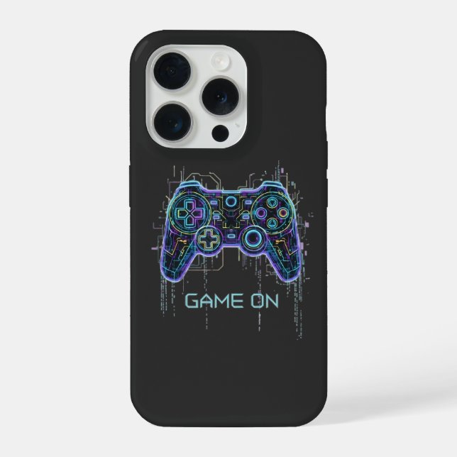  ​Cyberpunk Gaming Controller - Neon Game On Tech  iPhone Case (Back)