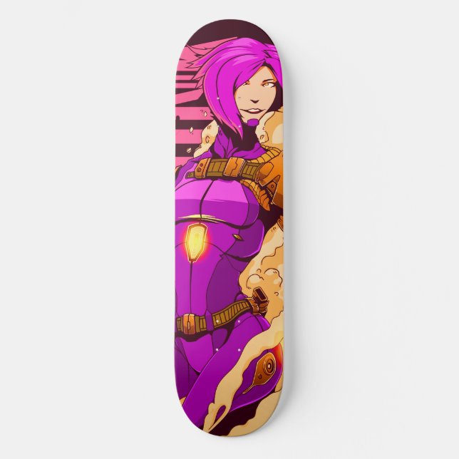 Cyberpunk Girl Skateboard Deck (Front)