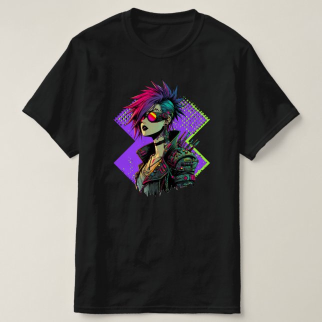 Cyberpunk Girl T-Shirt (Design Front)