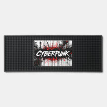 Cyberpunk Graffiti Bar Mat