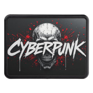 Cyberpunk Graffiti Skull Trailer Hitch Cover 