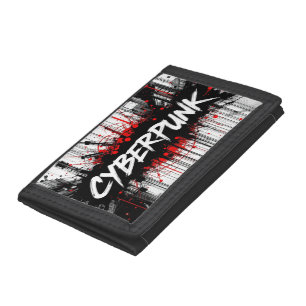 Cyberpunk Graffiti Street Style Photo Wall Tri-fold Wallet