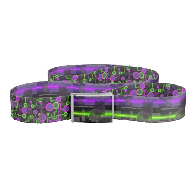 Cyberpunk Green and Purple Lasers Belt (Zig-Zag)