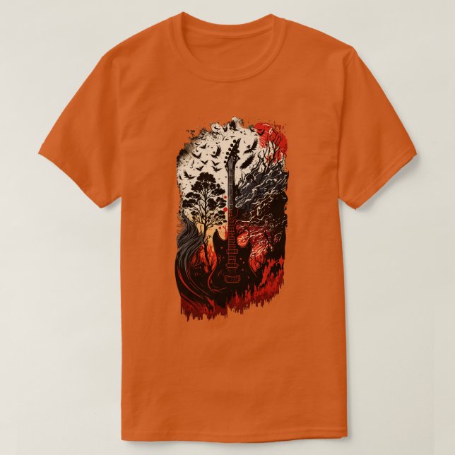 Cyberpunk Guitar Gift Guitarist Rock Concert Festi T-Shirt (Design Front)