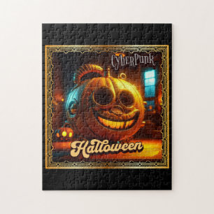 CYBERPUNK HALLOWEEN PUMPKIN JIGSAW PUZZLE