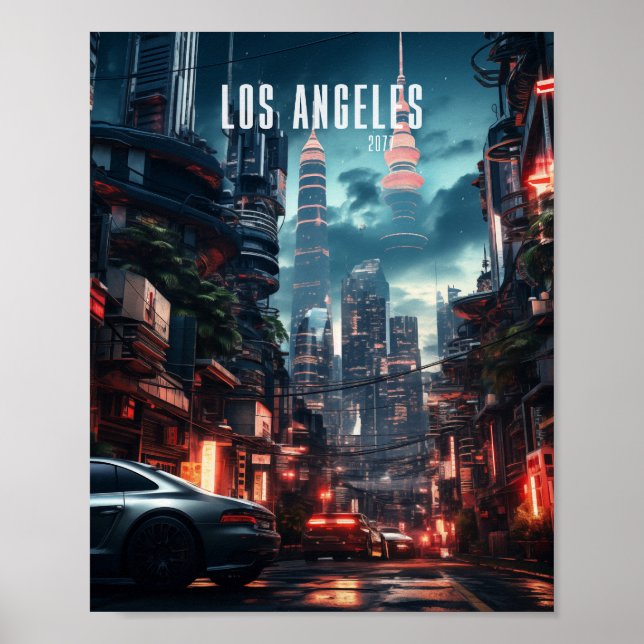 Cyberpunk Los Angeles Poster (Front)