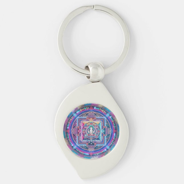 Cyberpunk Mandala Keychain (Front)