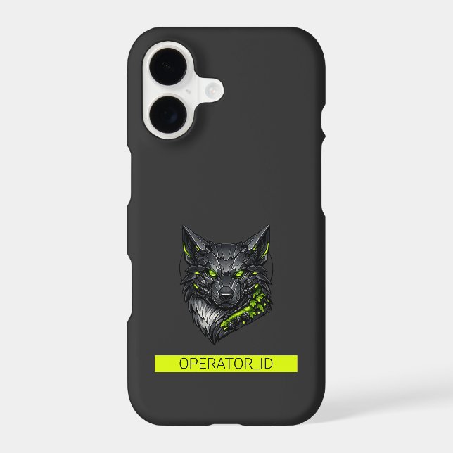 Cyberpunk Mecha Wolf Custom Name Futuristic Case-Mate iPhone Case (Back)