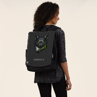 Cyberpunk Mecha Wolf Custom Operator ID Backpack