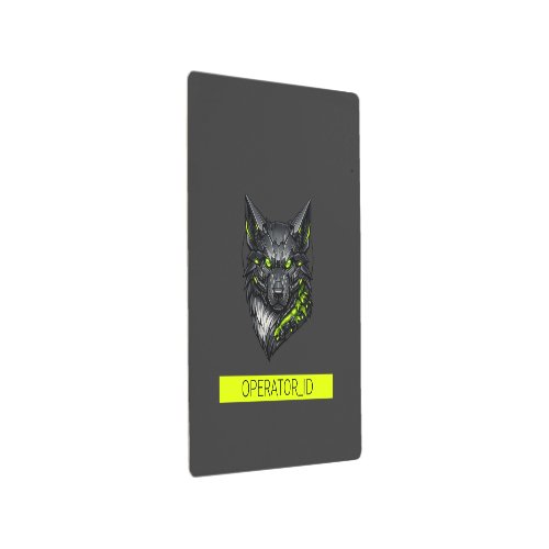 Cyberpunk Mecha Wolf Custom Operator ID Metal Print