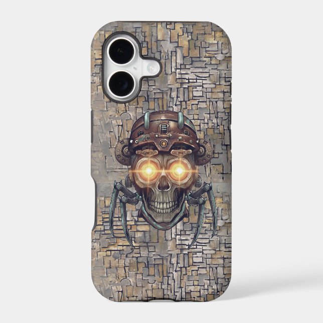 Cyberpunk Mondrian Skull iPhone Case (Back)